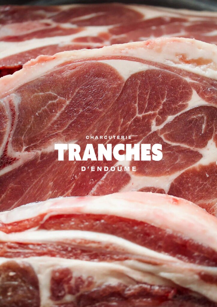 Visuel de l'identité de marque la charcuterie Tranches par l'agence de communication Divinemenciel